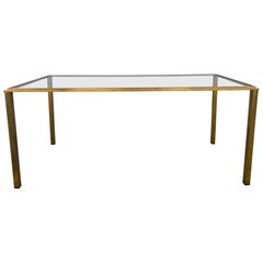 French Louis XVI Style Brass And Glass Coffee Table