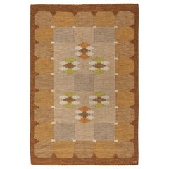 Doris Leslie Blau Vintage Swedish Flat-Weave Wool Rug Signed by Ingegerd Silow