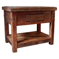Vintage Marble Top Display Table / Kitchen Island