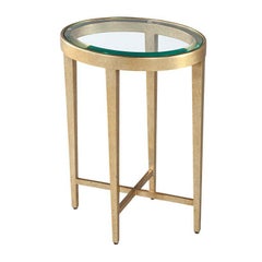 Oval Contemporary Drinks Table in Gold