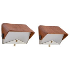 ASEA, Wall Lights, Teak, Metal, Acrylic, Sweden, 1950s