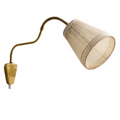 Elidus, Wall Light, Brass, Fabric, Sweden, 1950s