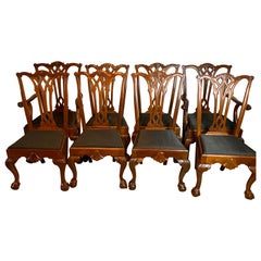 Set of Eight Chippendale Mahogany Dining Chairs