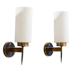 Design/One, appliques, laiton, verre, métal, France, années 1950