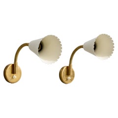 Arvid Böhlmarks Lampfabrik, Wall Lights, Brass, Metal, Sweden, 1950s