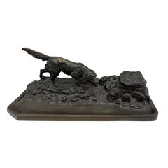 Vienna Bronze Writing Set Inkwell 1900 Dog F. Klar