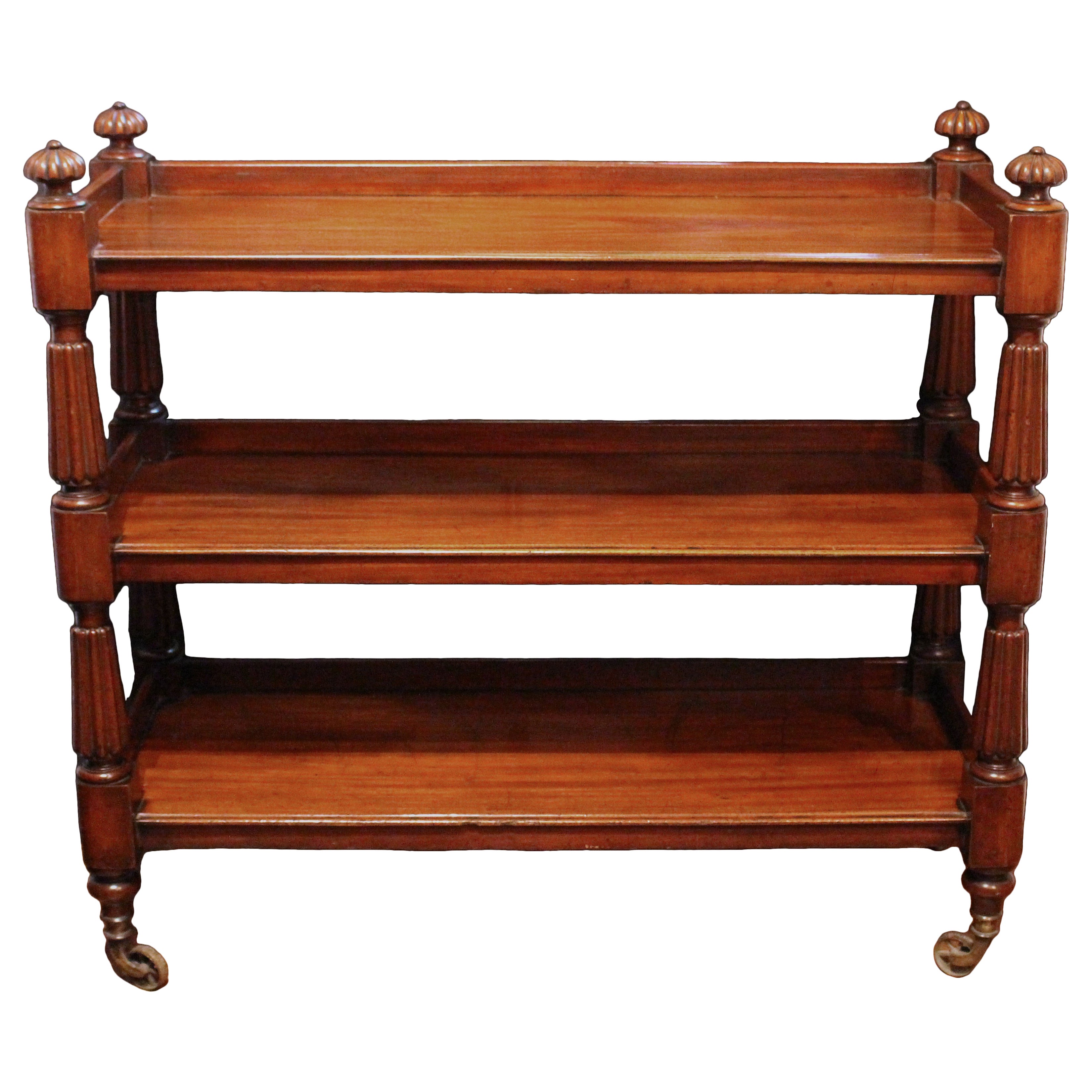 Circa 1830s William IV Carretilla inglesa con montaplatos o estante de servicio de mayordomo en venta