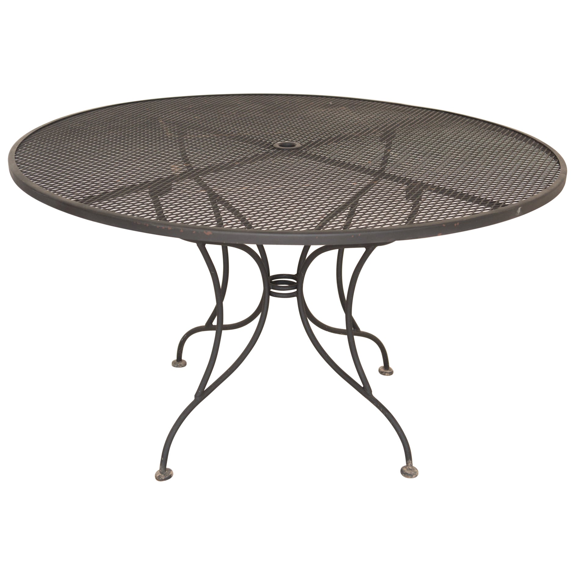 Mesa de comedor redonda de hierro forjado by Woodard