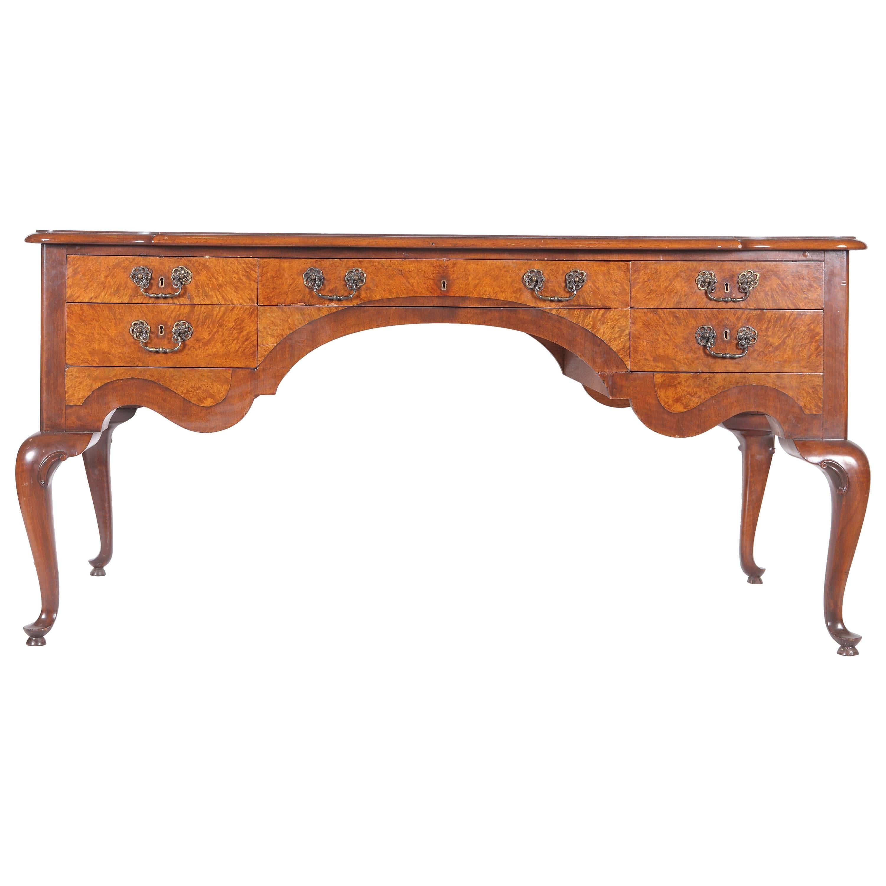 Antique Walnut Queen Anne Style Desk