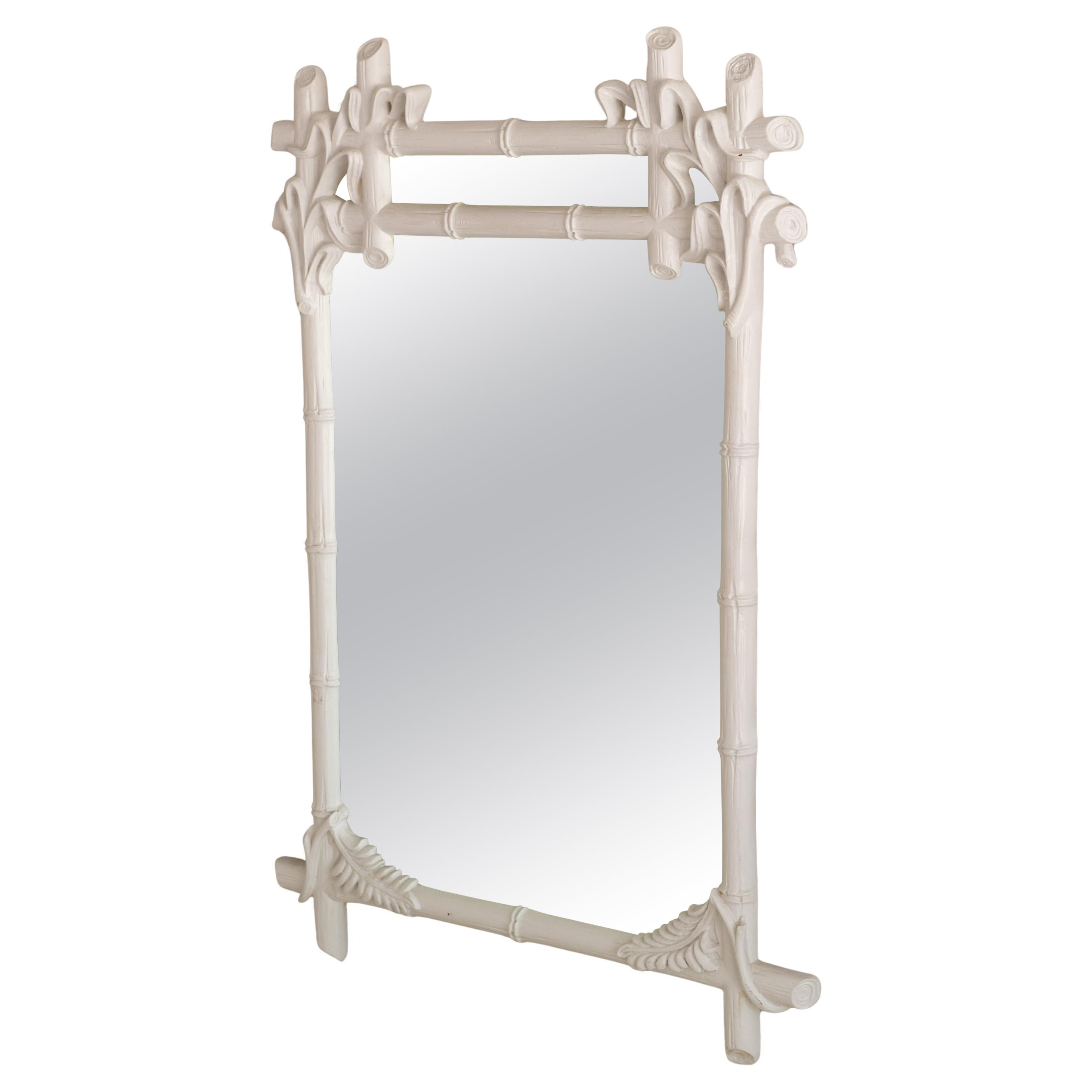 Gampel Stoll White Faux bamboo Mirror
