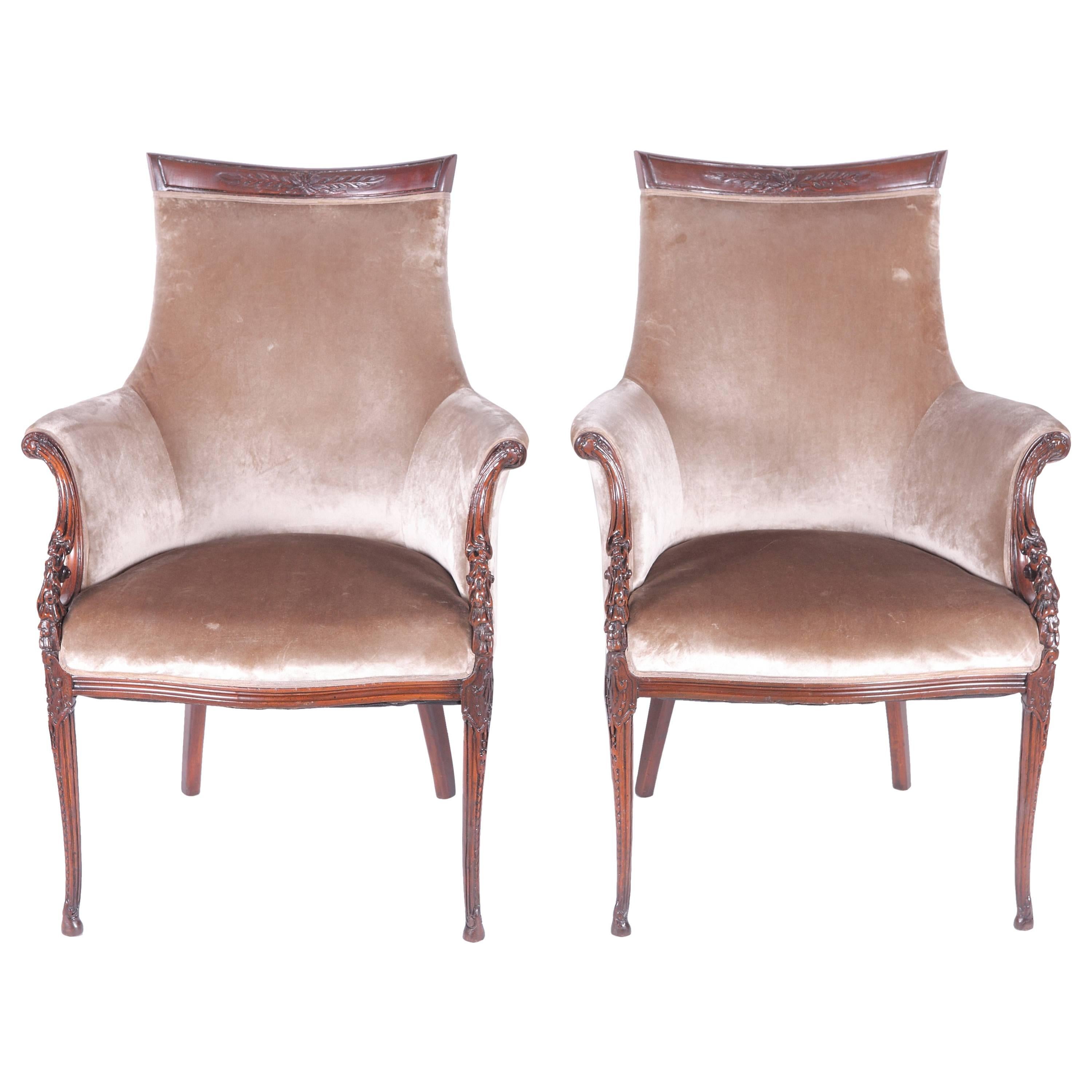 Pair of Elegant Hollywood Regency Grosfeld Armchairs