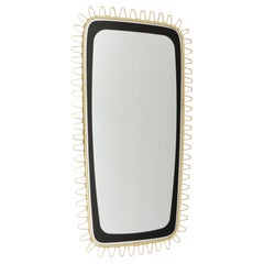 Elegant Mid-Century Modern Brass Wall Mirror, 1950s