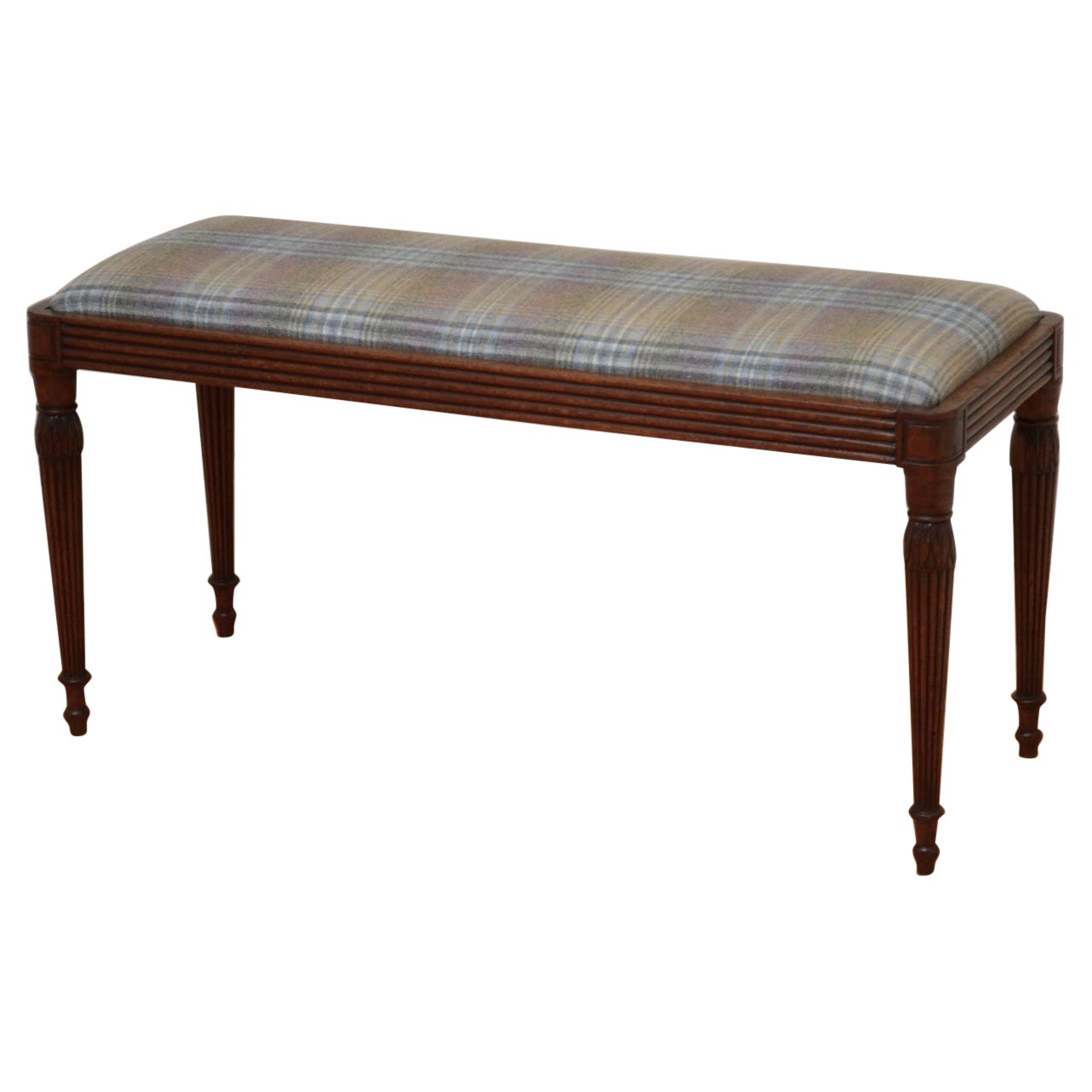English Regency Mahogany duet Stool / Window Seat / Footboard Bench