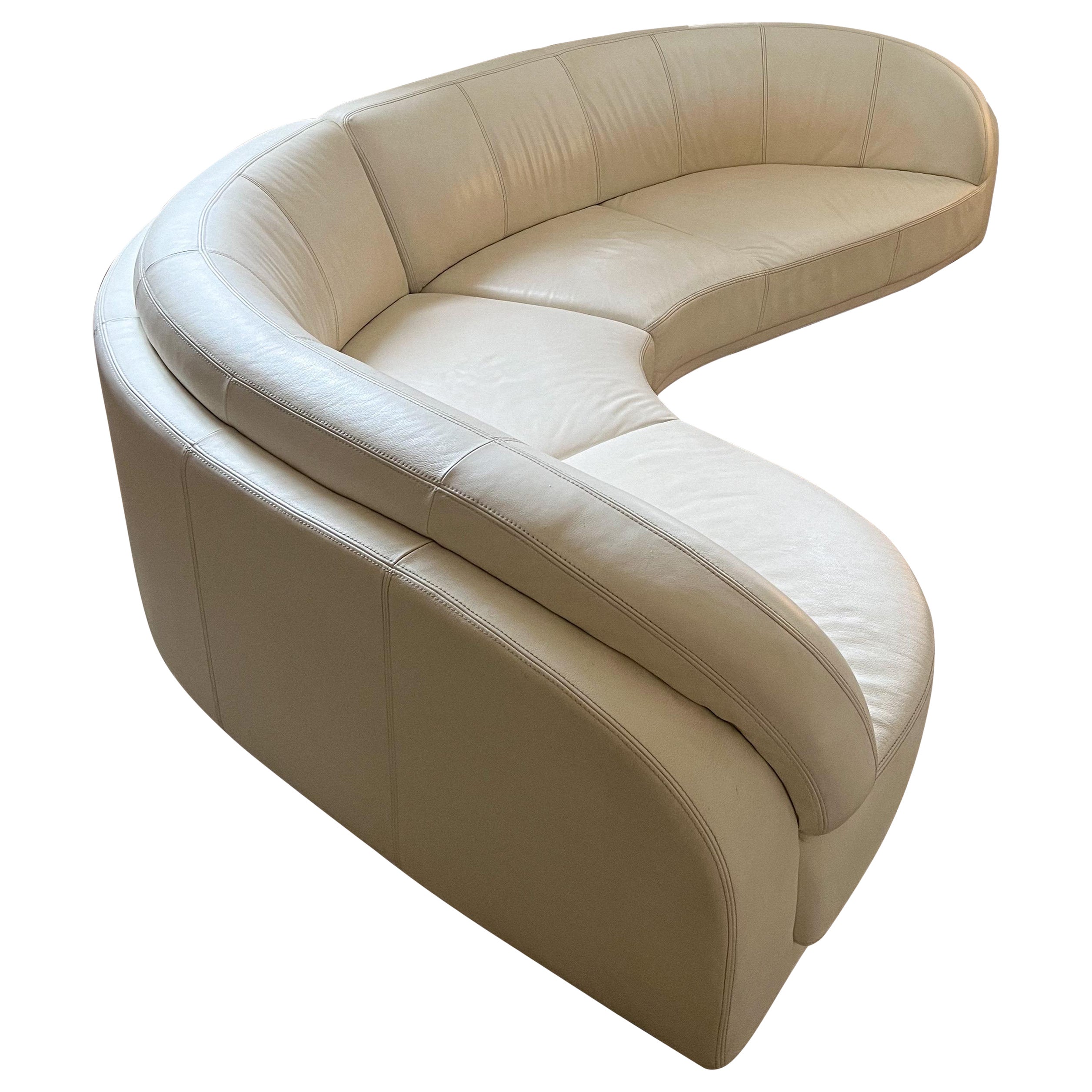 “Arabesque” Curved Sectional in Ivory by Willi Schillig, Postmodern, 1980s
