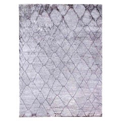 Contemporary Geometric Handmade Silk Rug by Doris Leslie Blau