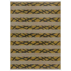 Tappeto Doris Leslie Blau vintage a trama piatta svedese, disegno geometrico su due lati