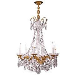 Chandelier in Crystal and Gold Gilt Bronze from the House of Baccarat