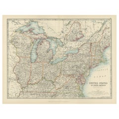 Antique Map of the Northeast USA - Vibrant 1903 Cartographic Detail