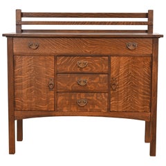 Gustav Stickley Antique Mission Oak Arts & Crafts Sideboard, Newly Refinished