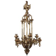 19th Century Chandelier of Wrought Iron in the Renaissance Style