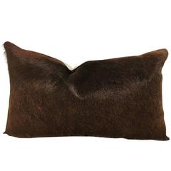 Dark Brown Cowhide Pillow