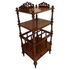 Antique Victorian Quality Mahogany Free Standing Canterbury Whatnot
