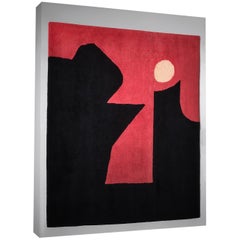 Unique XL artist tapestry by Émile Gilioli "Noir, rouge et Blanc", ca. 1970