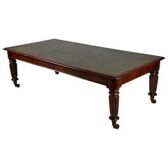 Antique Mahogany Writing Table Bureau leather inlay 19th century