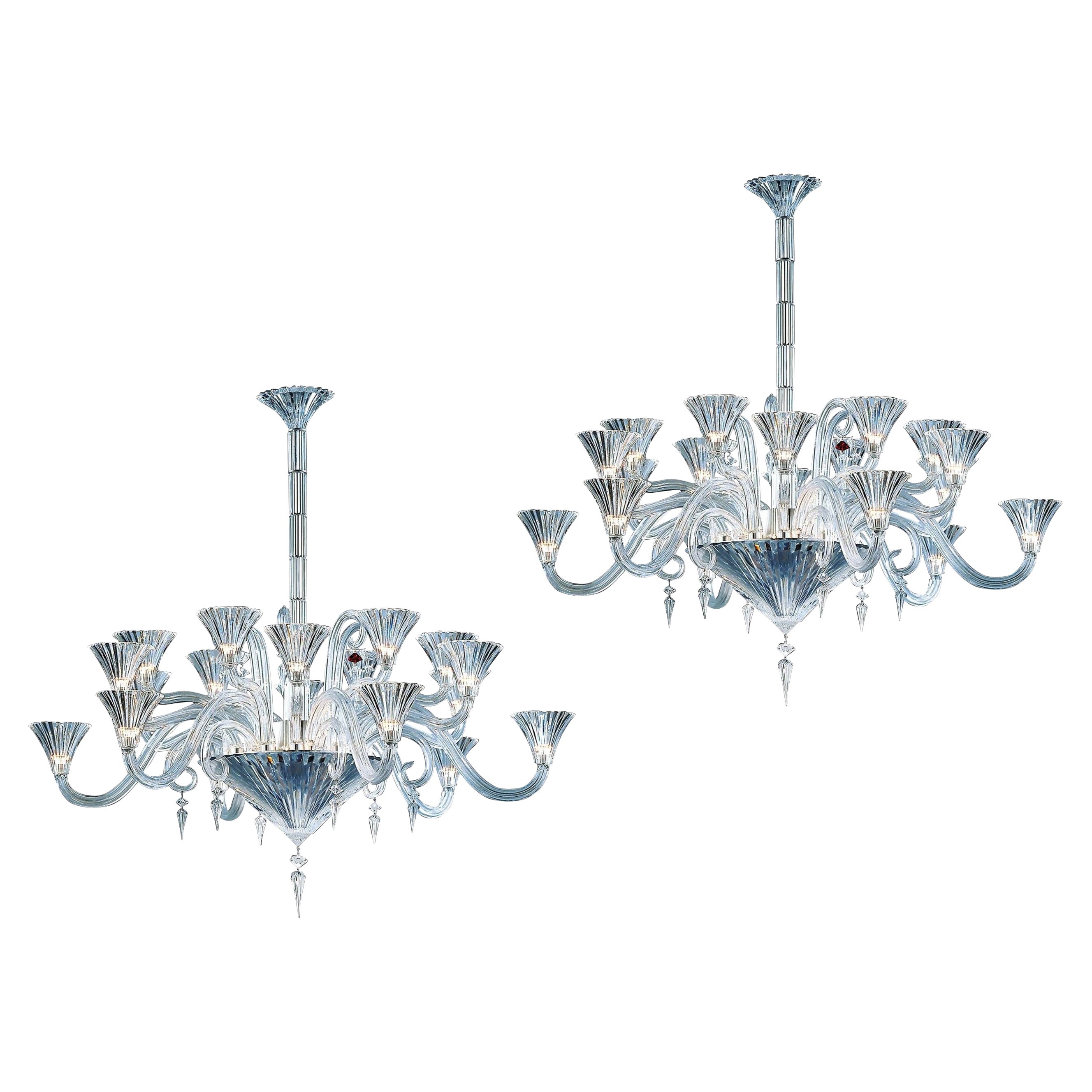 Pair of original Bacarrat Mille Nuits 18L crystal chandeliers im Angebot