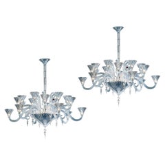 Pair of original Bacarrat Mille Nuits 18L crystal chandeliers