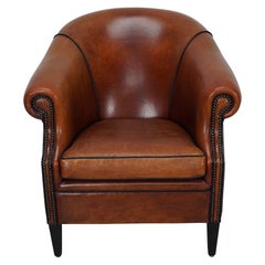 Vintage Dutch Cognac Colored Leather Club Chair