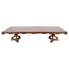 Karges French Regency Louis XVI Burled Walnut Double Pedestal Dining Table