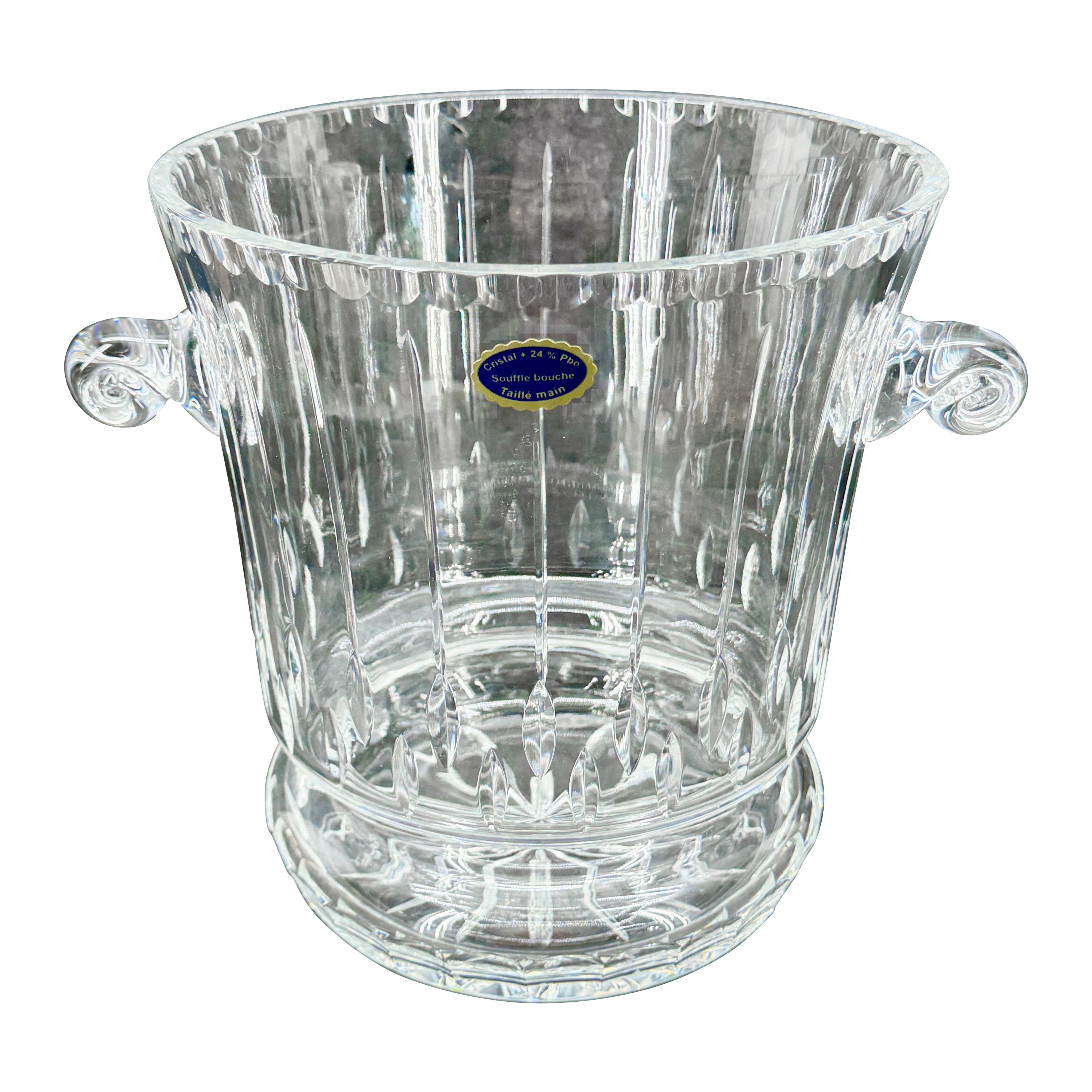 Large Cristalleries de Lorraine Cut Crystal Champagne Bucket, France en vente