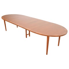 Vintage Directional Mid-Century Modern Cherry and Burl Wood Dining Table, Refinished