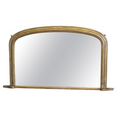 Victorian Arched Gold Overmantel Mirror  A Lovely Over Mantle Mirror