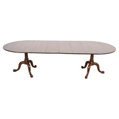 Henkel Harris Georgian Solid Mahogany Pedestal Dining Table, Newly Refinished