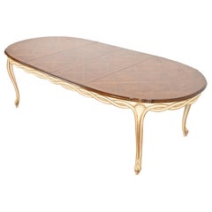 Karges French Provincial Louis XV Walnut and Parcel Painted Dining Table