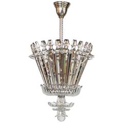 Antique Striking Early Electric Crystal Pendant Fixture