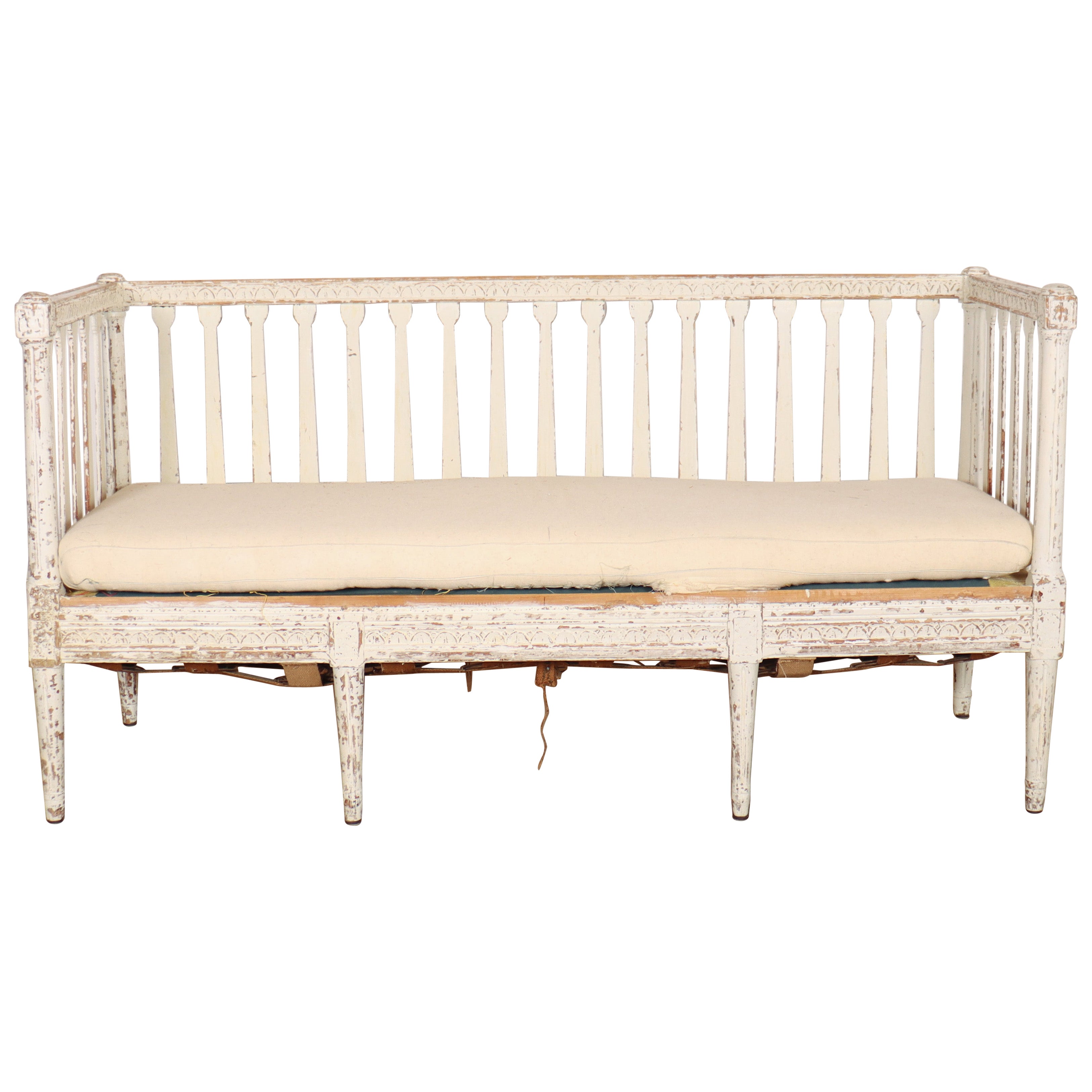 Swedish Original Painted Settle Bench
