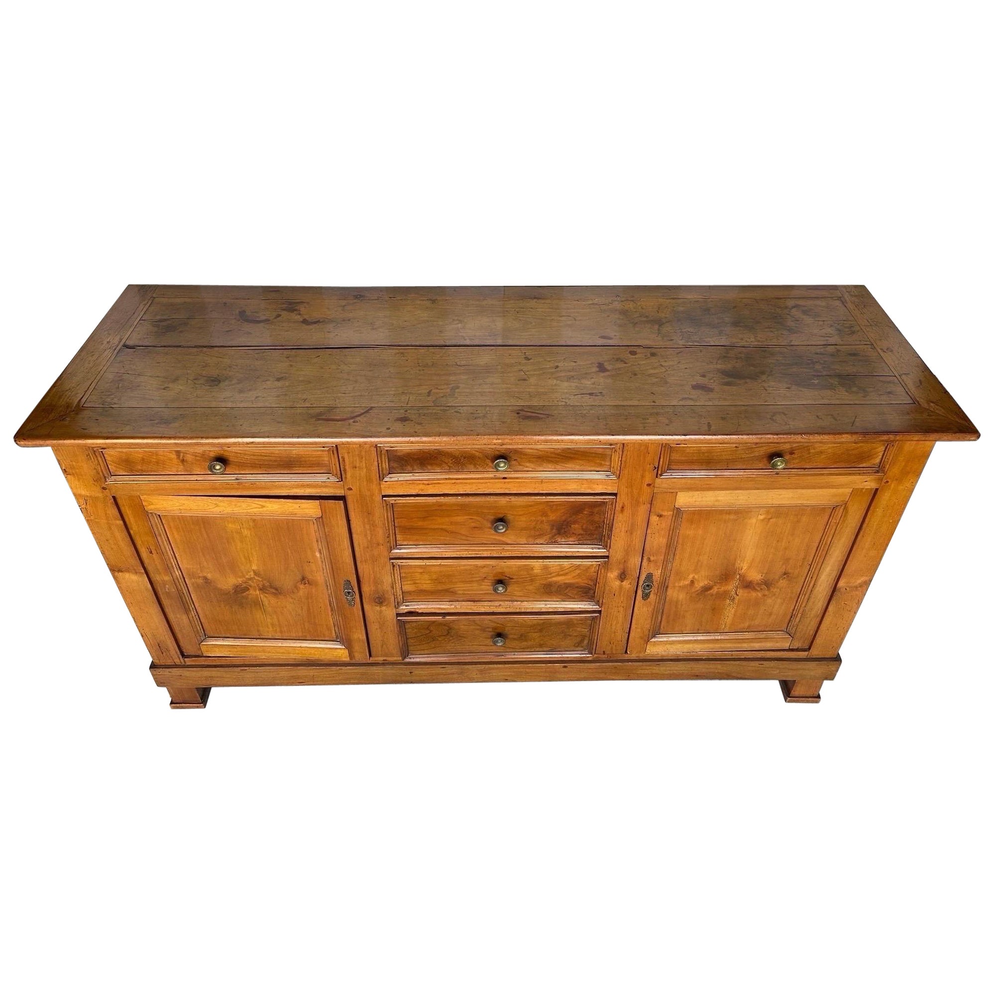 Preciosa enfilada francesa de madera de frutal del siglo XIX en venta