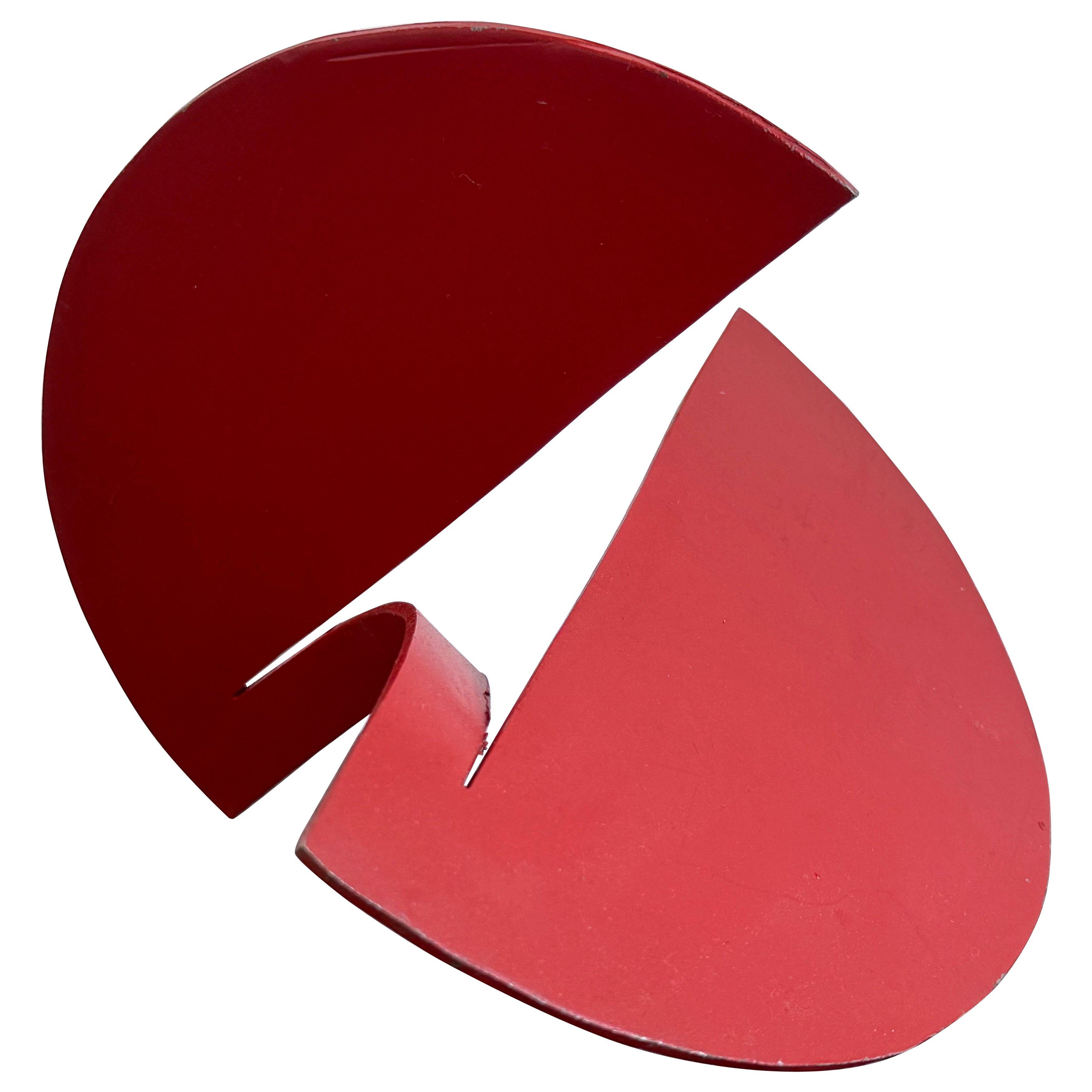 Mid-Century Brazilian Modern Abstract Red Lacquered Table Sculpture