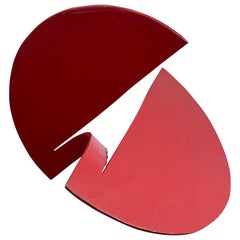 Mid-Century Brazilian Modern Abstract Red Lacquered Table Sculpture