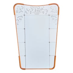 Swedish Designer, Wall Mirror, Wood, Metal, Sweden, 1940s