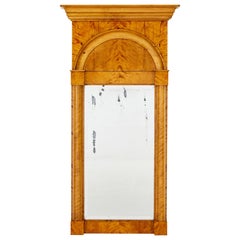 19th century Swedish empire revival birch pier mirror