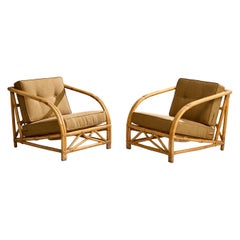 Tropicraft, Lounge Chairs, Bamboo, Rattan, Fabric, Philippines, 1950s