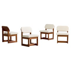 Frank Lloyd Wright, Slipper Chairs, Mahogany, Fabric, USA, 1955