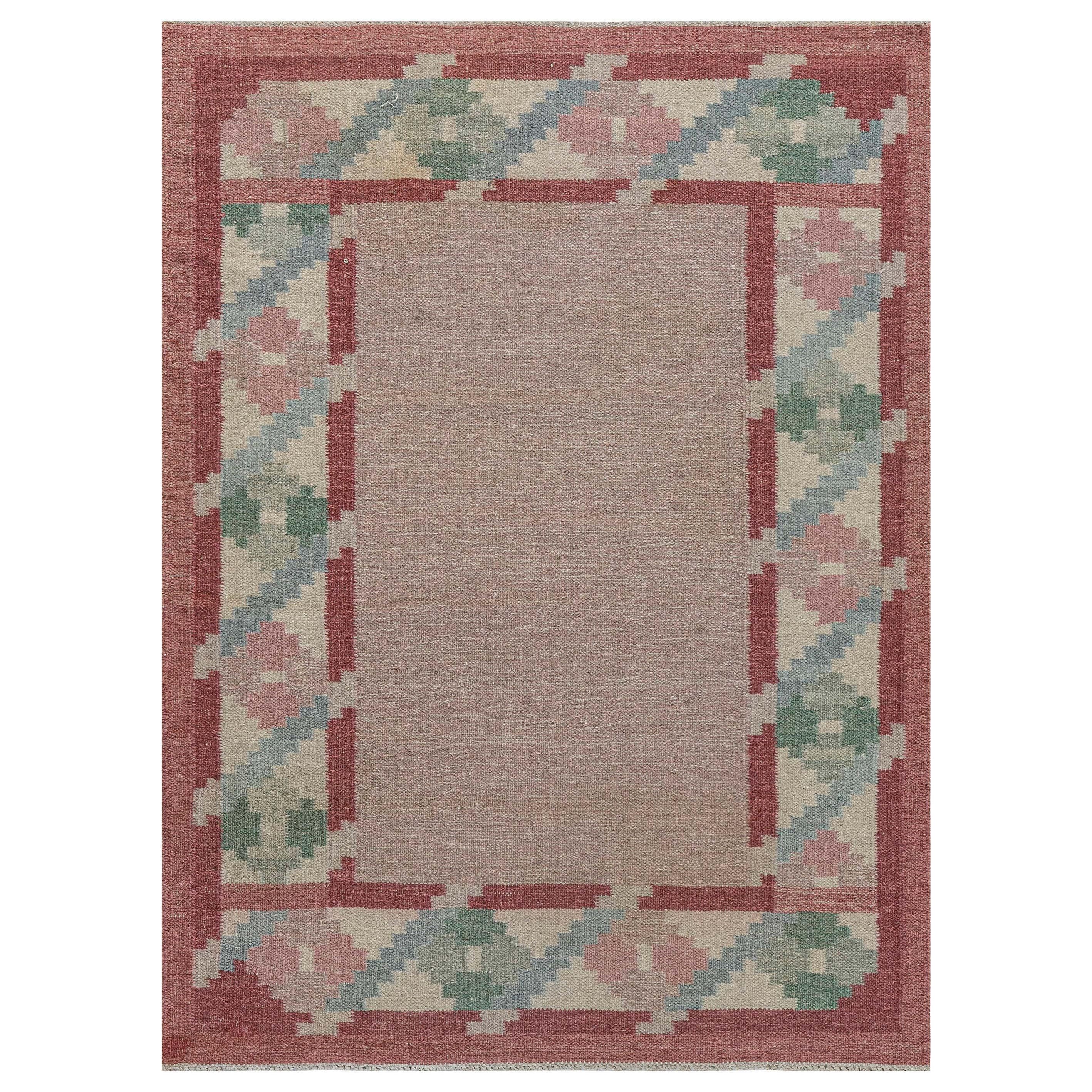 Vintage Swedish Flat-Weave Rug