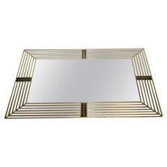 DECORATIVE ART DECO STYLE HAND LEADED GOLDEN WALL MiRROR BY LAWSON GLASSWORKS