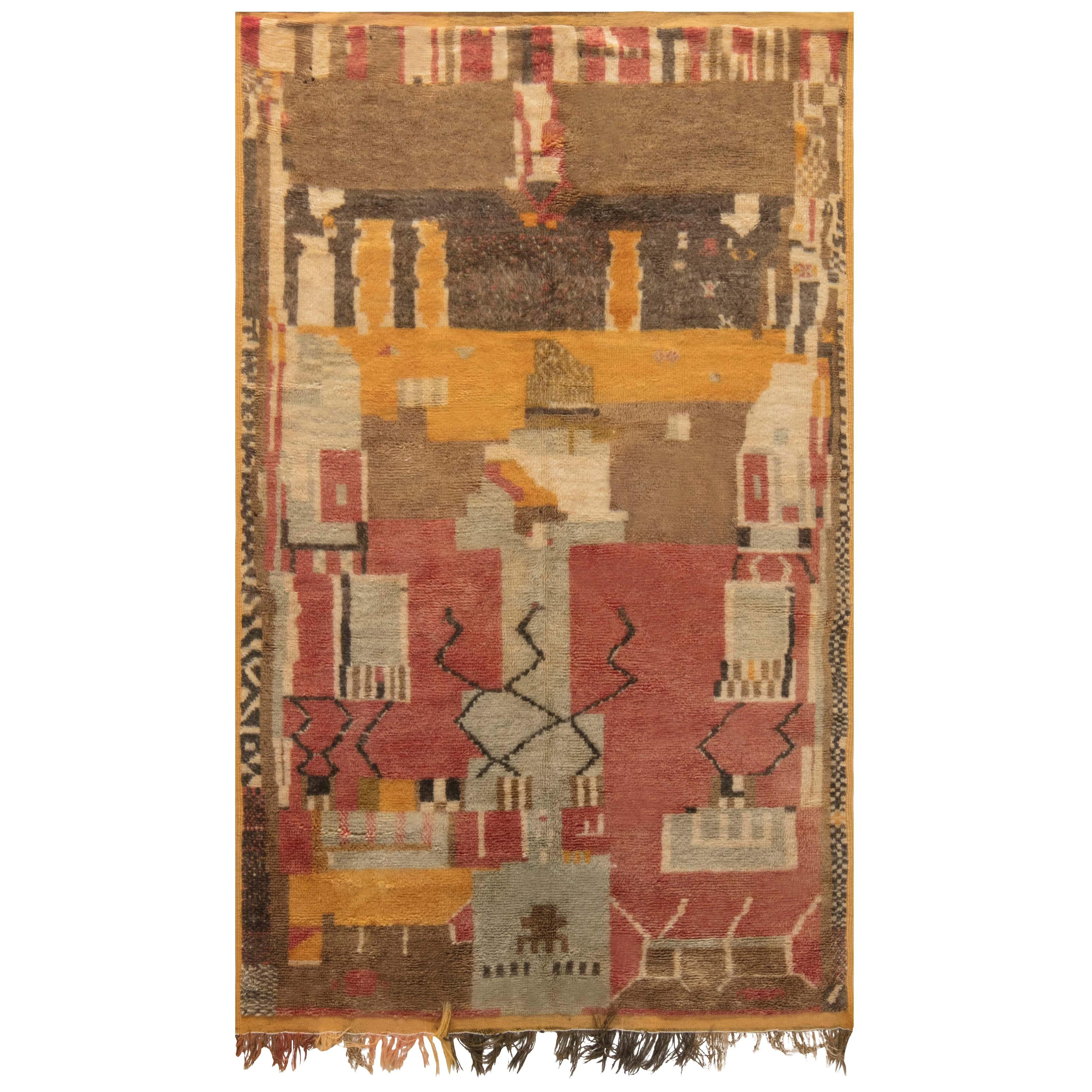 Doris Leslie Blau Midcentury Moroccan Handmade Wool Rug