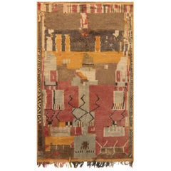 Doris Leslie Blau Midcentury Moroccan Handmade Wool Rug